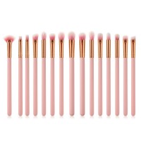 15pcs Eye Shadow Brush Small Fan Shape Pink Gold Makeup Brushes Tools for Eye Set