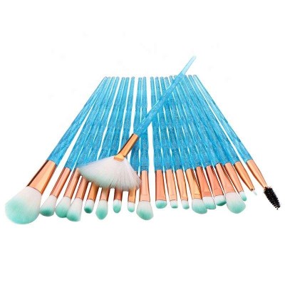 20Pcs Colorful Dazzle Diamond Handle Makeup Brushes and Makeup Brush Set for Facial Cosmetic Tool